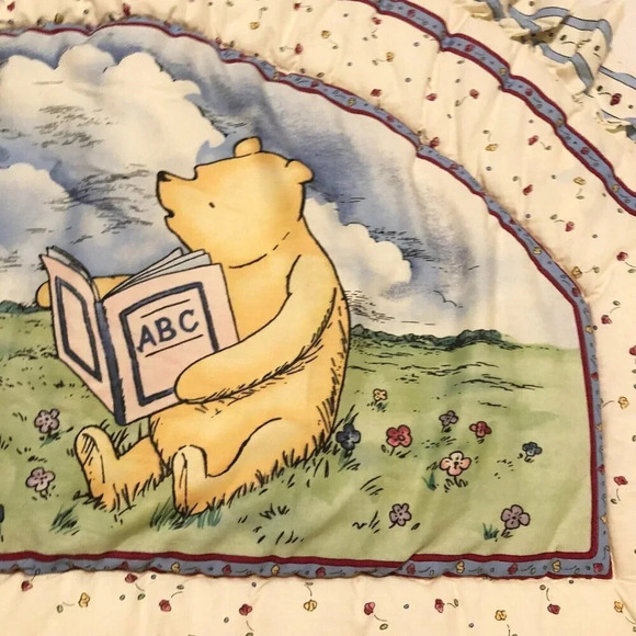 Vintage Disney Winnie The Pooh Piglet Soft Crib Headboard Cover Pad Nursery - Picture 10 of 16